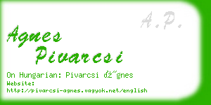 agnes pivarcsi business card